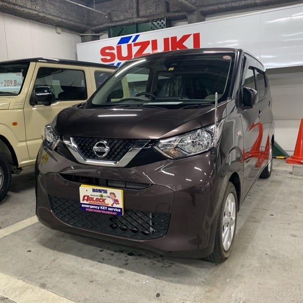 日産 デイズ B43W 2019年式。こちらの車両のスペアキーを作製します