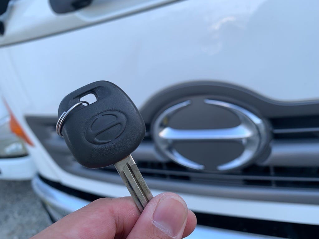 車内から回収した鍵