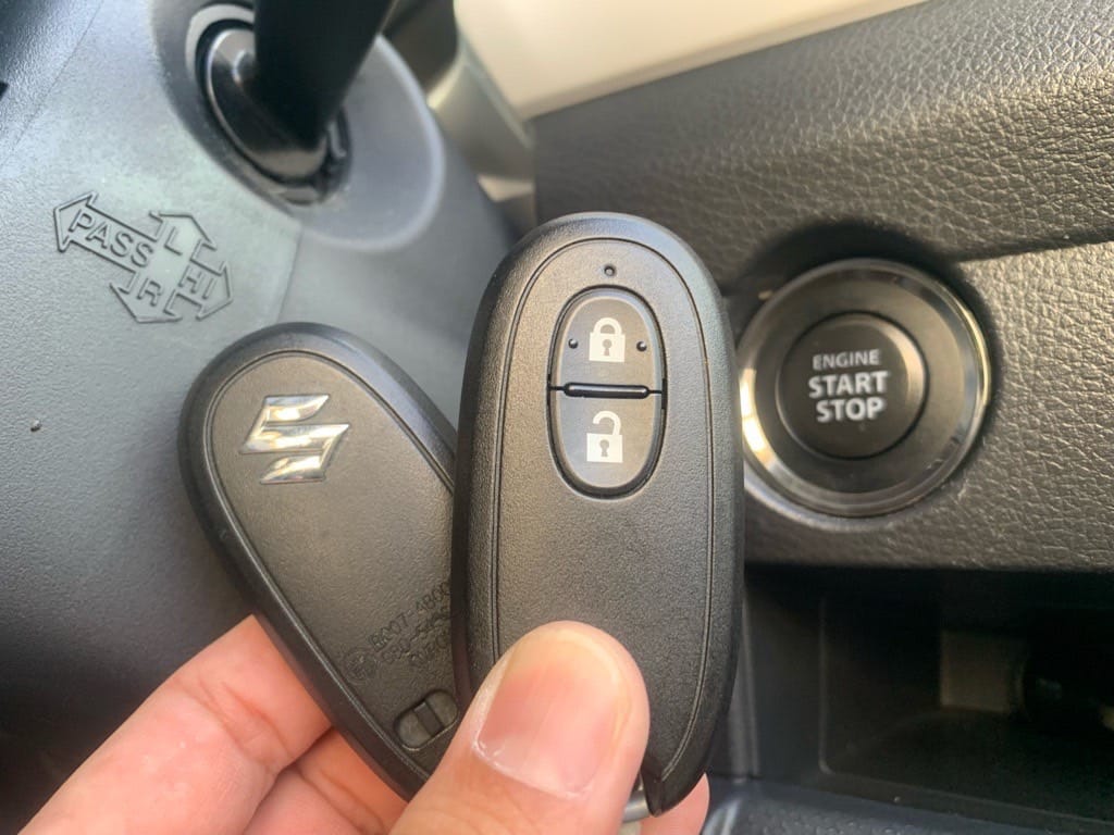 登録が完了したスズキハスラーのスマートキー2個