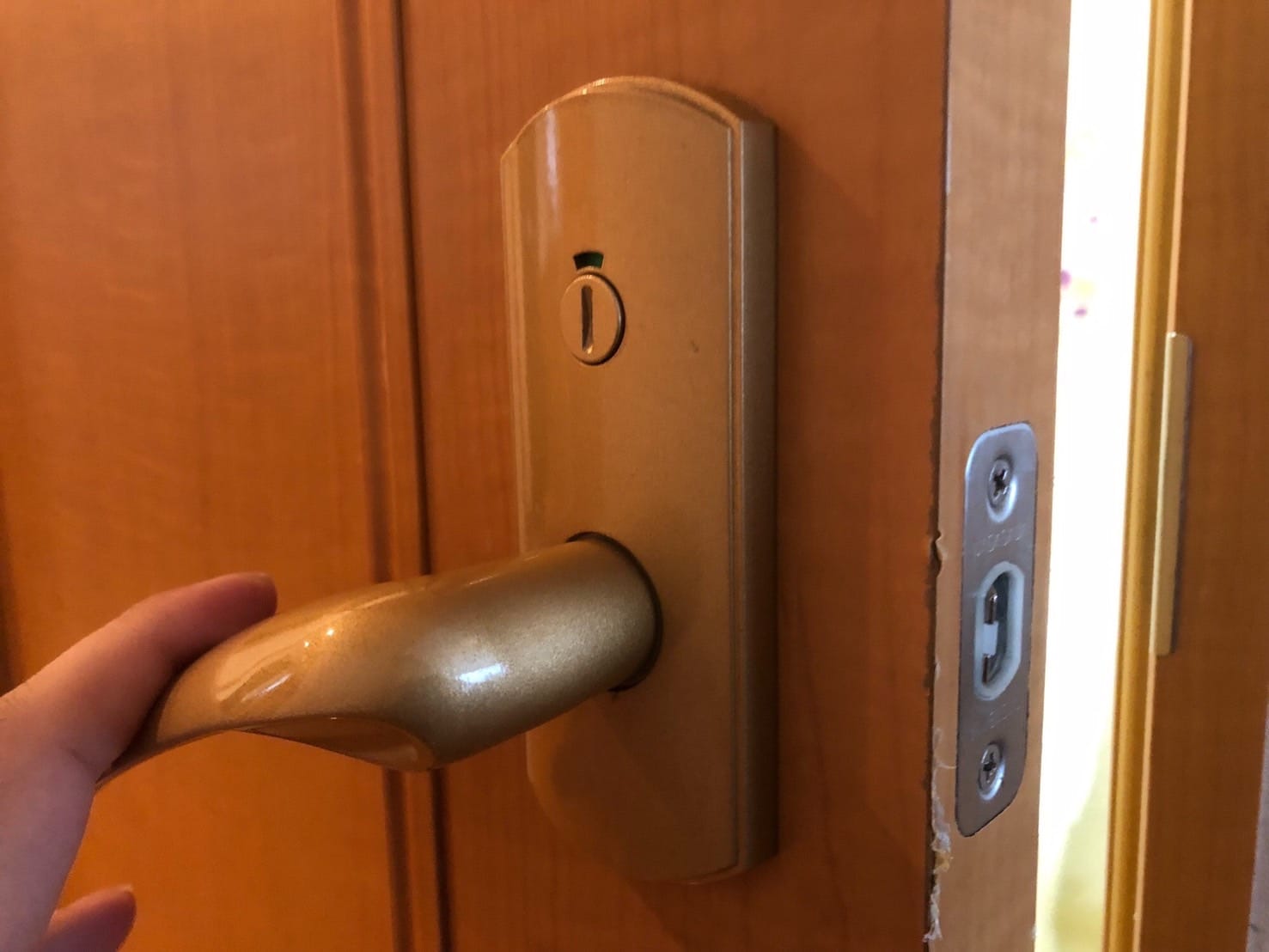 交換が完了したトイレのドア