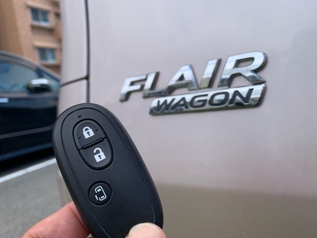車内から回収したフレアワゴンのスマートキー