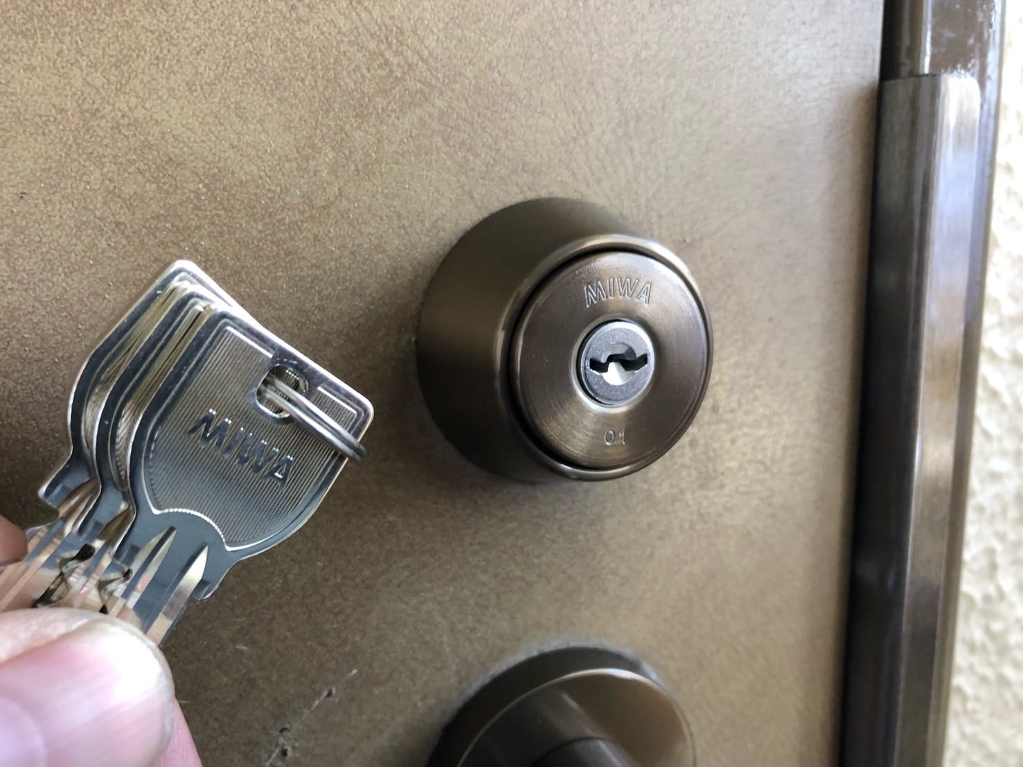 取り付けた鍵には3本の鍵が付属