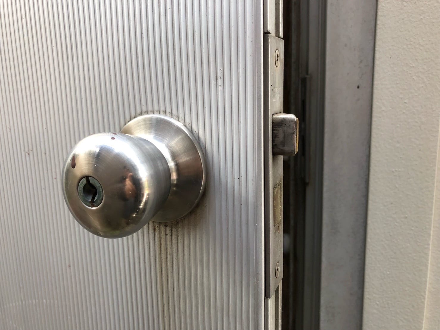 開いた勝手口扉