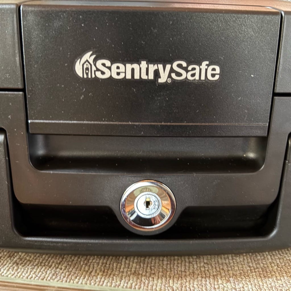 金庫にはセントリーセーフのロゴが入っています