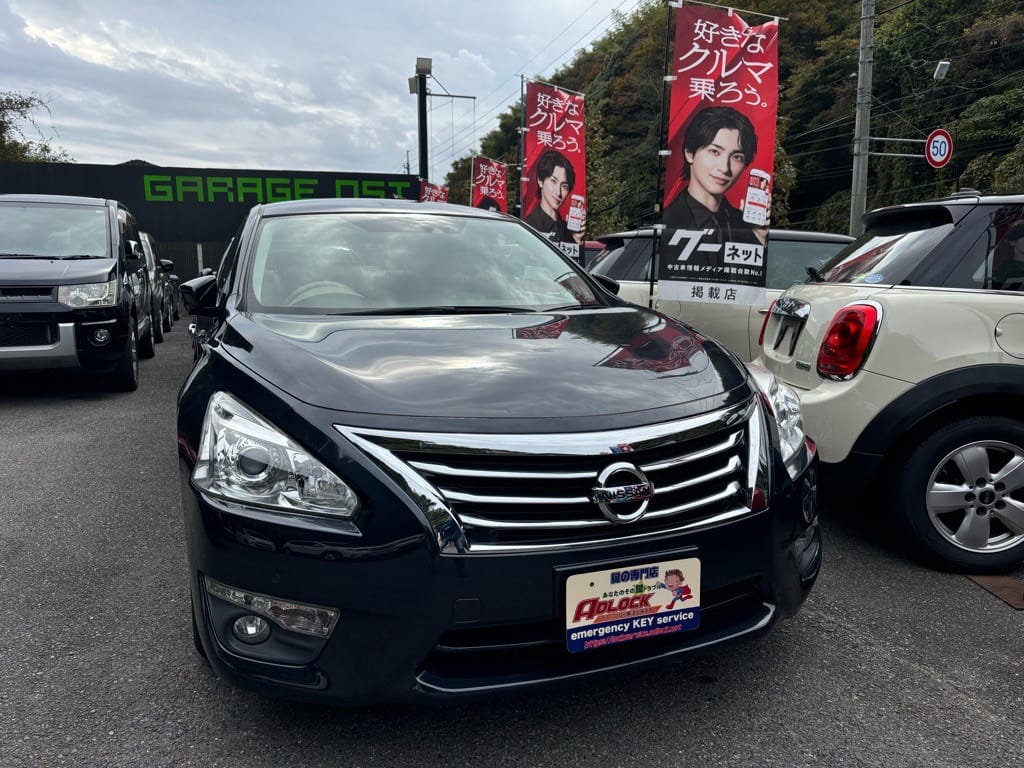 日産 ティアナL33 2017年式。こちらの車両の鍵を作製します